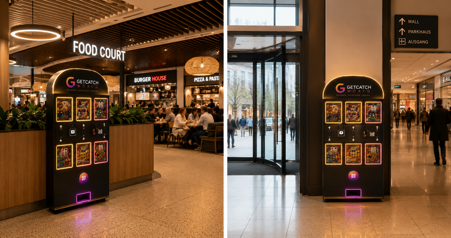 GETCATCH WORLD Automat im Food Court und am Center-Entree